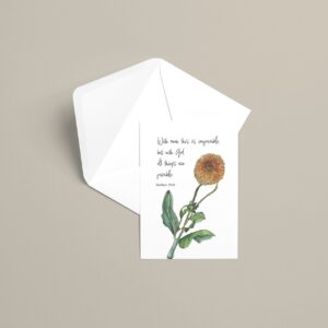 card with open envelope in the back