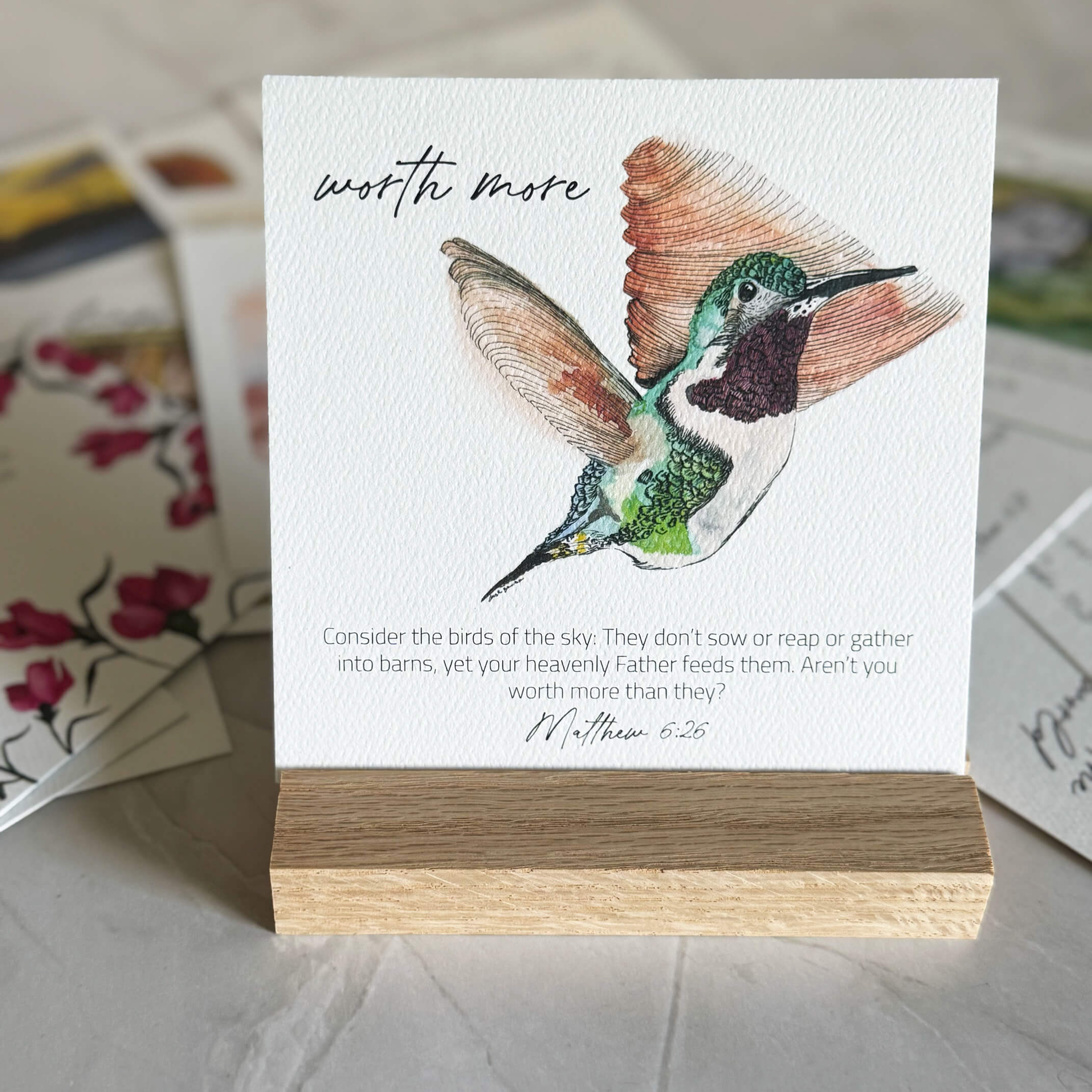 Memory Verse Scripture Cards: Invitations of Jesus - Set of 31 with Oak Stand | Daily Devotional Cards - Image 5