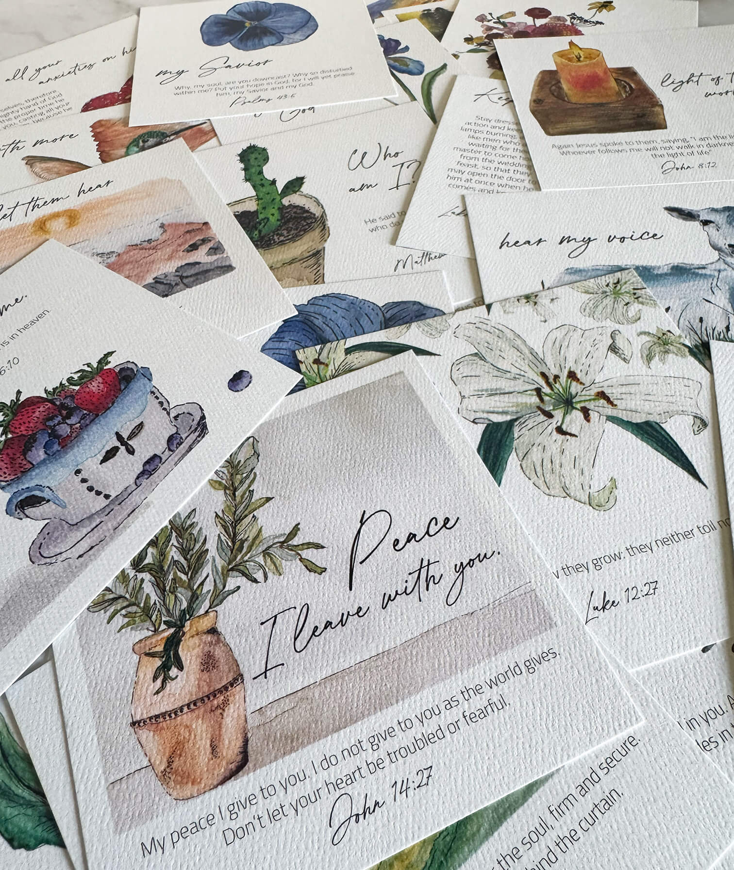 Memory Verse Scripture Cards: Invitations of Jesus - Set of 31 with Oak Stand | Daily Devotional Cards - Image 3