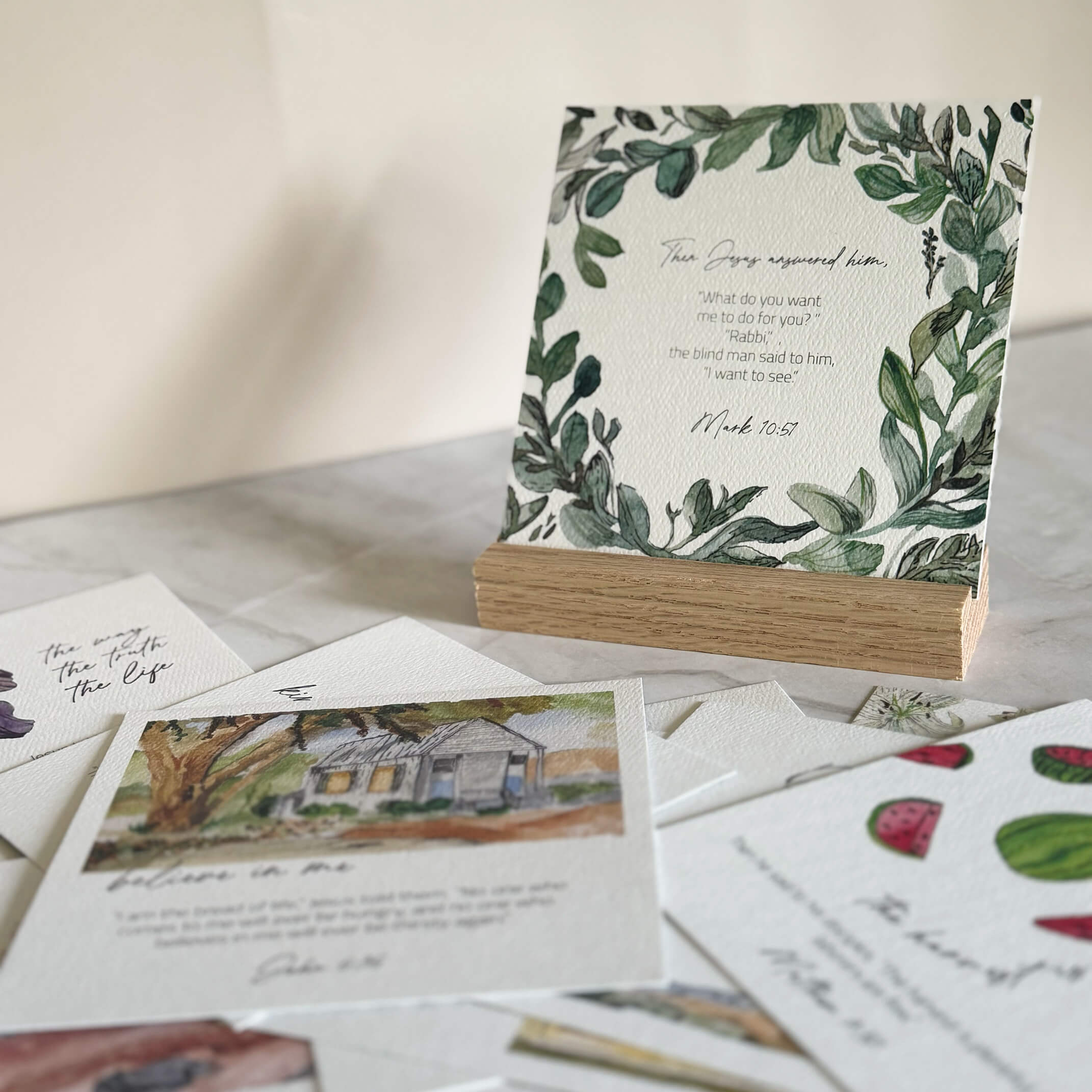 Memory Verse Scripture Cards: Invitations of Jesus - Set of 31 with Oak Stand | Daily Devotional Cards - Image 4